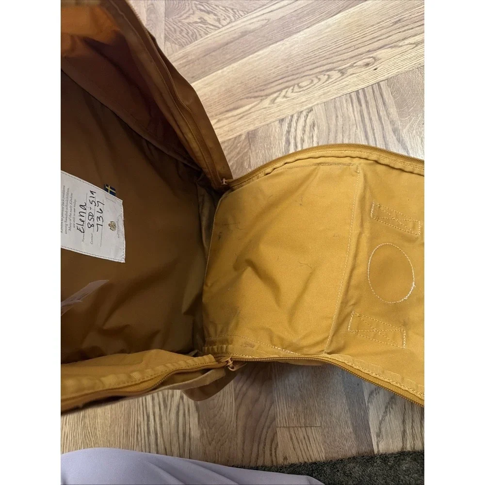 Yellow Fjällräven Kånken Backpack Yellow Brown Handles Utility